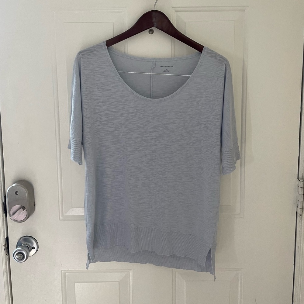 Saks Fifth Avenue Sky Blue Scoop Neck Short Sleeve Tshirt Women Small
50% Cotton - Picture 7 of 9